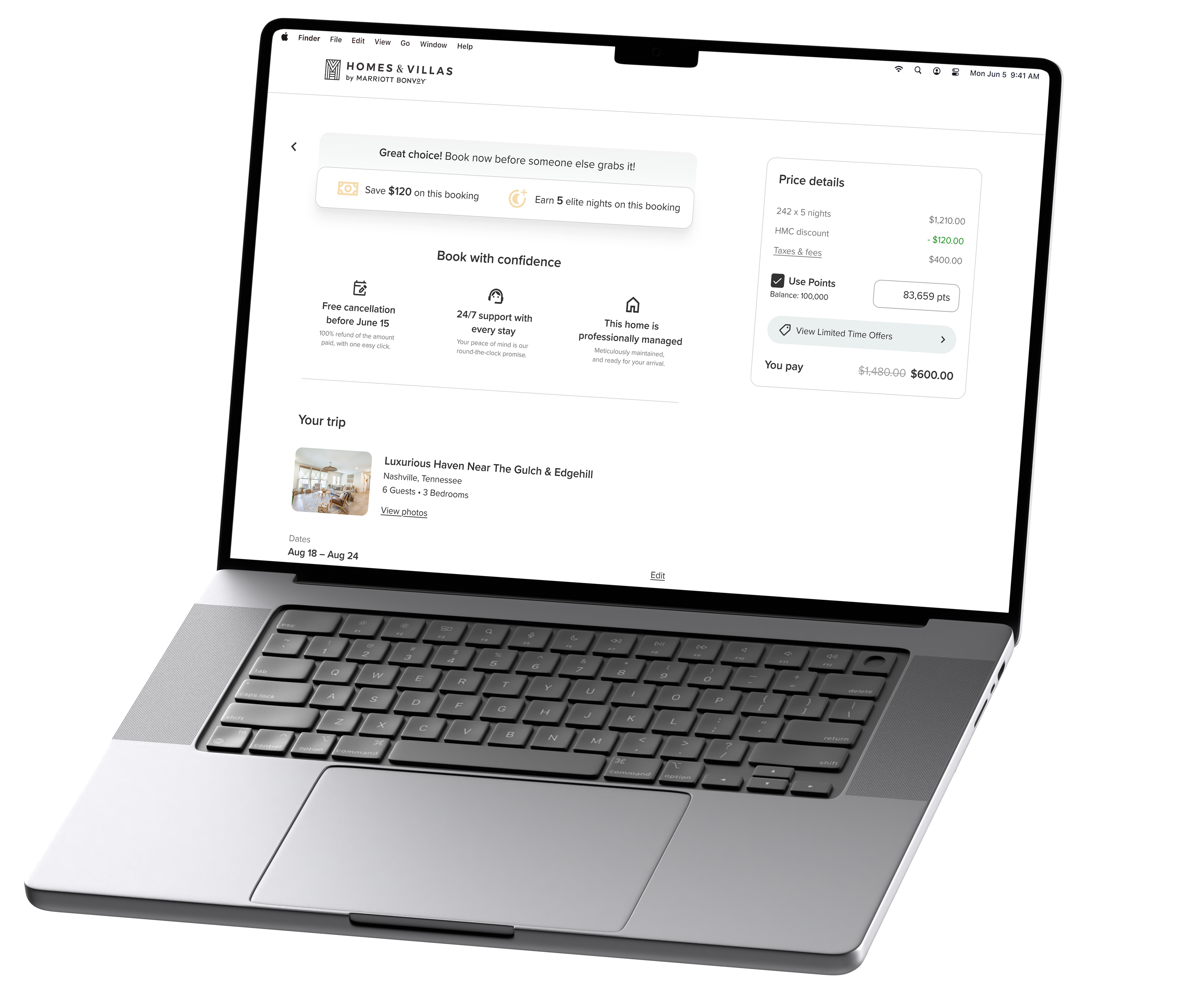 Booking page redesign