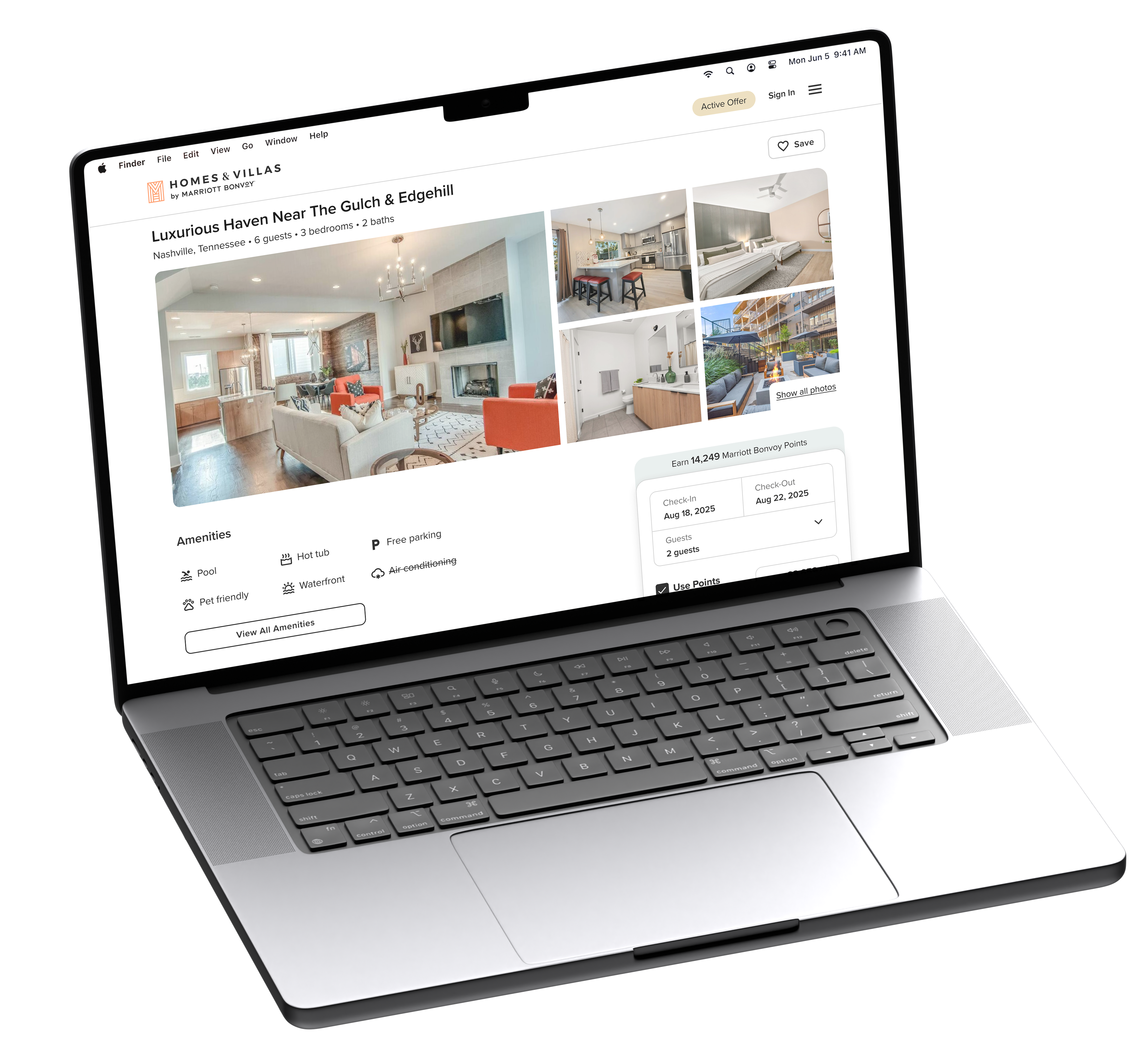 Desktop property detail mockup